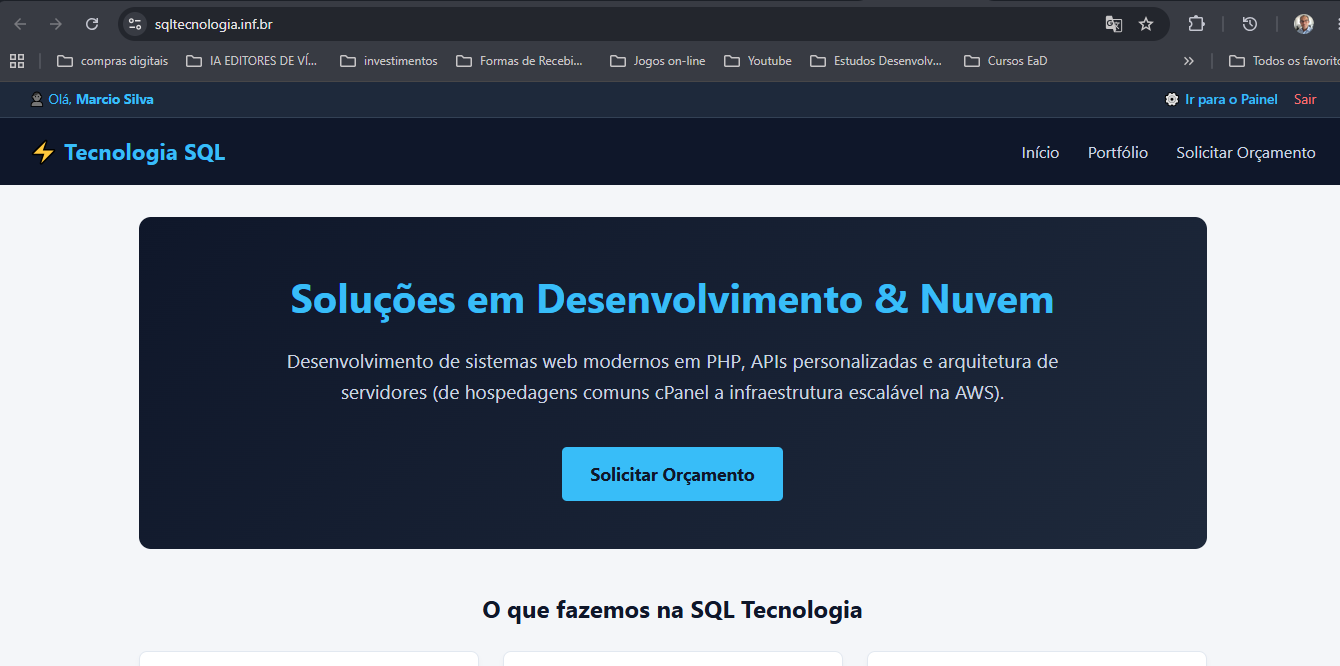 SQL Tecnologia - Plataforma Web CMS & Portfólio MVC